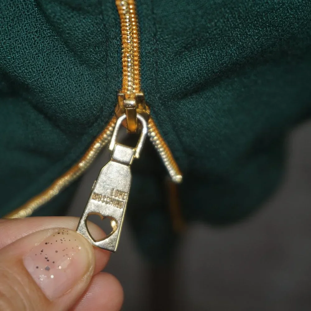 Love Moschino Cap Sleeve Gold Zipper Dress 2 - Picture 9 of 10
